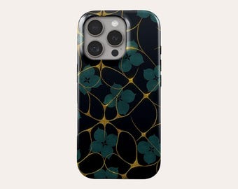 Midnight Bloom Phone Case Luxury Floral Pattern MagSafe Phone Cover Fit For iPhone 17 Pro Max 16 Pro Max 15 14 13 Pro 12 11 Pro XS XR 8 Plus