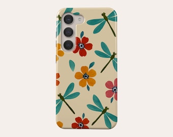 Dragonfly Phone Case Aesthetic Floral Phone Cover Fit For Samsung Galaxy S25 S24 Plus S24 FE S23 Ultra 23 FE S23 Plus S20 FE Note 20