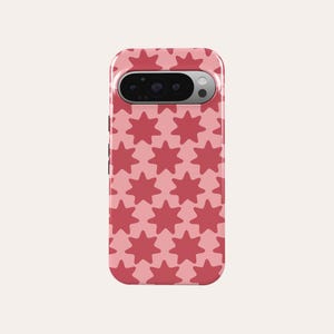 Roze Wonky Stars Telefoonhoesje Retro Sterpatroon Telefoon Cover Fit Voor Google Pixel 10 Pro XL 9A 9 Pro XL 8A 8 Pro 7 Pro 7A Pixel 6A 6 Pro