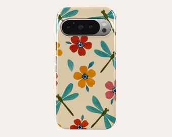 Dragonfly Phone Case Aesthetic Floral Phone Cover Fit For Google Pixel 10 Pro XL 9A 9 Pro XL 8A 8 Pro 7 Pro 7A Pixel 6A 6 Pro