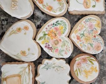 Handpainted special occasion sugar cookies-floral