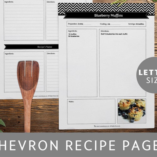 Printable Recipe Binder Pages Vintage Look 36 Editable PDF Etsy