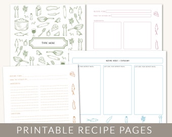 recipe binder pages printable