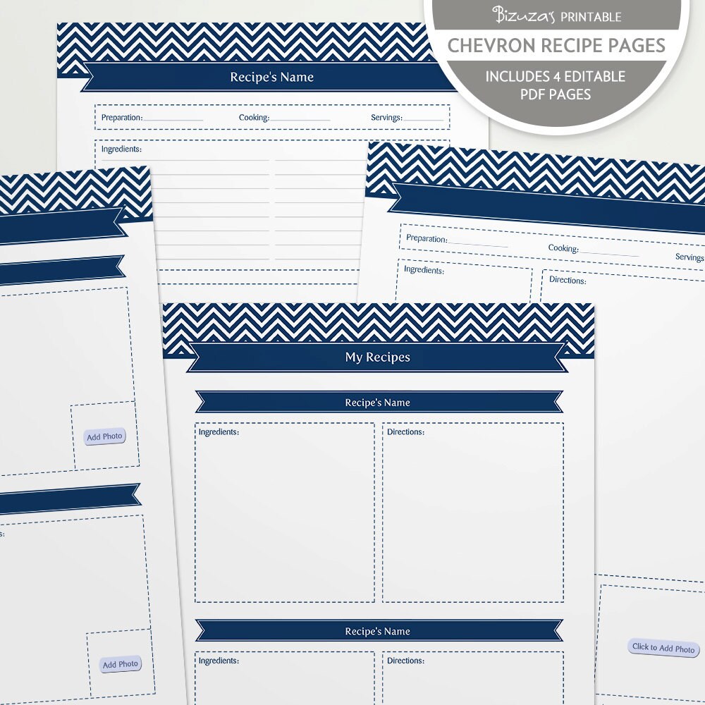 Recipe Binder Pages Printable and Customizable DIY Templates Etsy