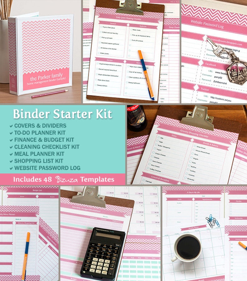 Household Binder Organization Starter Kit 50 Editable Etsy