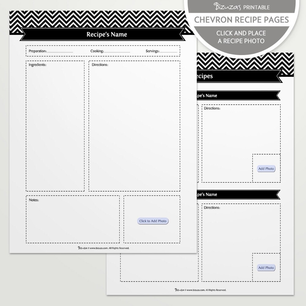 Recipe Binder Pages Printable and Customizable DIY Templates Etsy