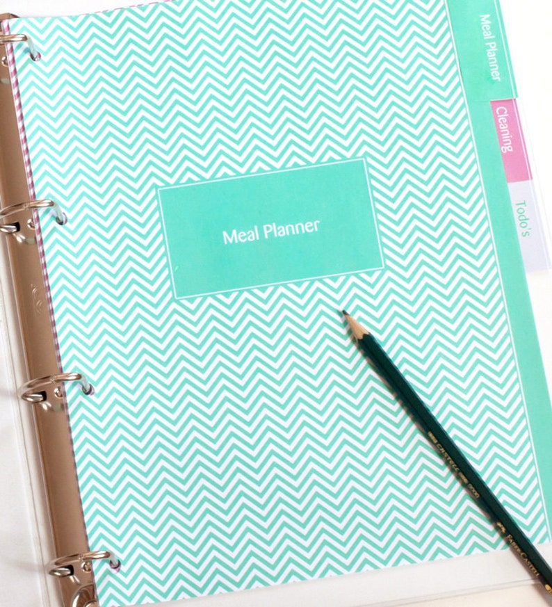 Printable Binder Cover and Divider Set in Mint Personalized Etsy
