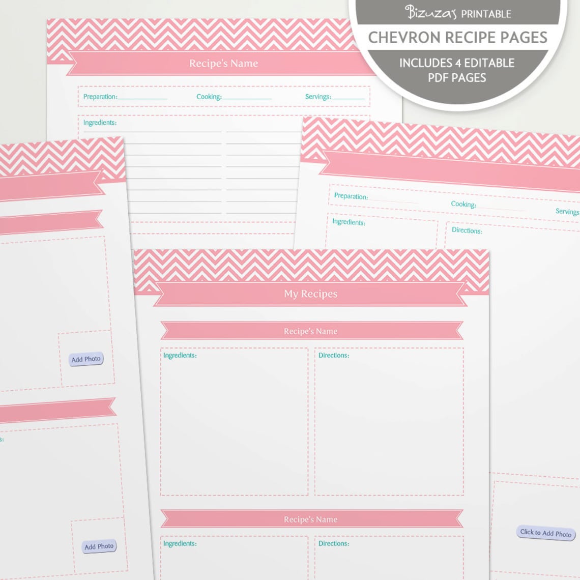 DIY Recipe Binder Printable and Customizable Recipe Template - Etsy