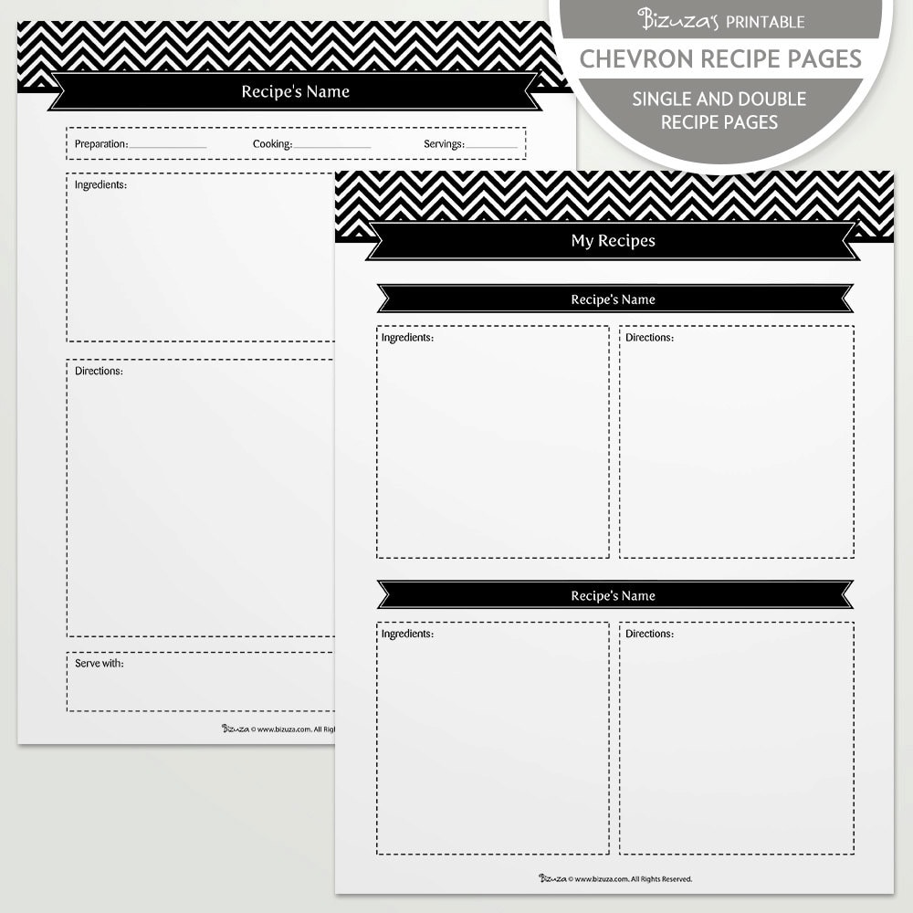 Recipe Binder Pages Printable and Customizable DIY Templates Etsy