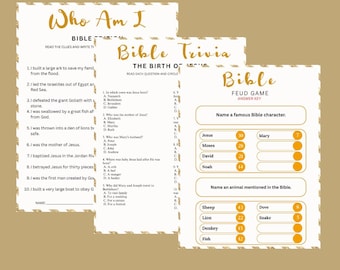 Editable Christian Church Games Bundle, Bible Trivia, Bible Study Activity, Youth Group Games, Catholic School, Family Games, Classroom Game