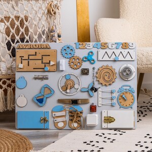 Tableau sensoriel éducatif pour tout-petits, Tableau animé Montessori, Tableau animé personnalisé, Jouets en bois, Mur sensoriel, Jouets d'éveil pour la petite enfance