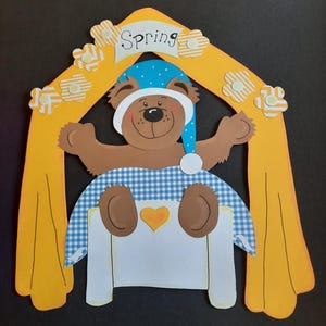 Fensterbilder Tonkarton Teddy im Bett
