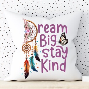 Dream Big, Stay Kind Kissenbezug Motivationskissenbezug für Zuhause & im Büro, dekorativer Kissenbezug Dream Big Stay Kind Geschenkidee