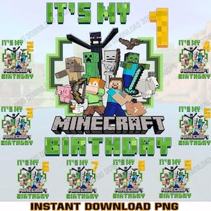 Pixel Gamer Number Bundle Png, It’s My Birthday Png, Game Inspired Birthday Png, Birthday Boy Design, Happy Birthday Png