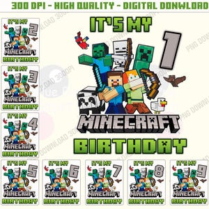 Pixel Gamer It’s My Birthday Number Bundle Png, Game Inspired Birthday Shirt, Birthday Boy Design, Happy Birthday Png