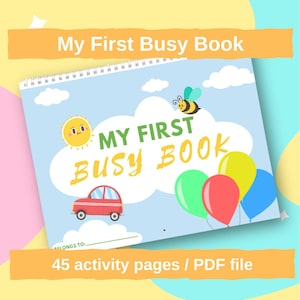 Printable Toddler Busy Book, My First Busy Book, Quiet Book, Binder, Toddler Learning