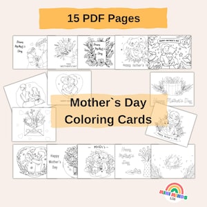Tarjeta del Día de la Madre, Páginas para colorear, Tarjeta del Día de la Madre de una hija, Tarjeta para colorear del Día de la Madre, Manualidades del Día de la Madre para niños pequeños