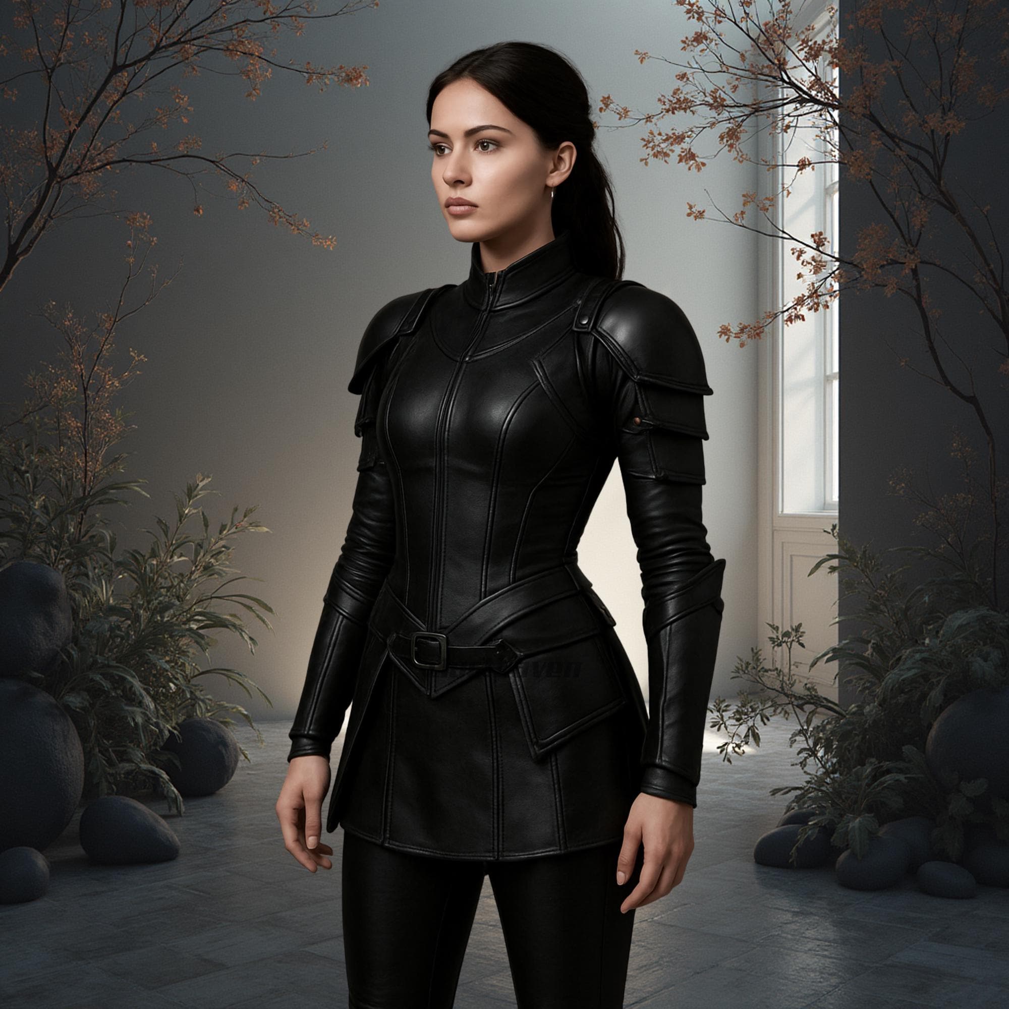 knee length dresses for ladies Men's Olive Battle Dress Pattern 37 Leather Jacket 5XL / Black main image 0