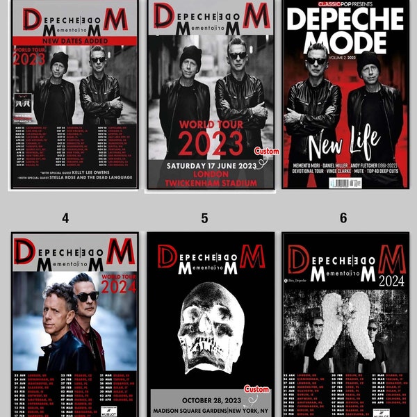 Depeche Mode Memento Mori Tour 2024 Poster, Datum & Stadt Poster, 2024 Tour Poster