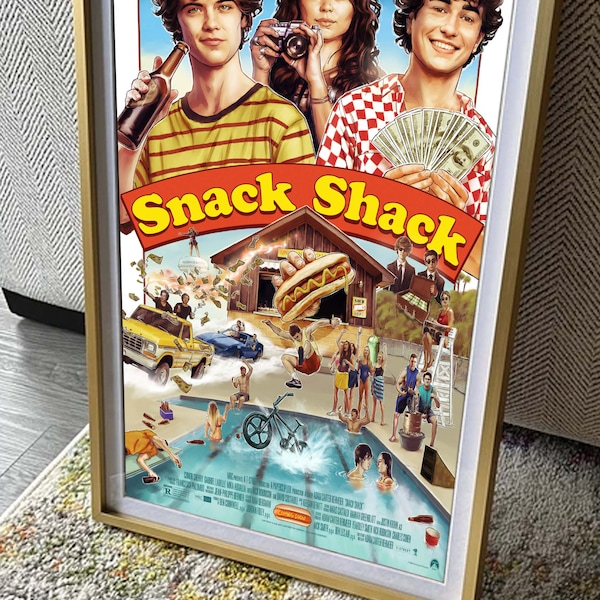 Snack Shack 2024 Movie Poster,  Glossy Paper Wall Art, Vintage Art Print, Living Room Decor, Wall Decor