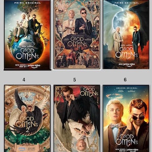 Good Omens Season 1 & and 2 Classic Movie Canvas Poster, Michael Sheen, David Tennant Poster, Wall Posters Modern Family Bedroom Decor