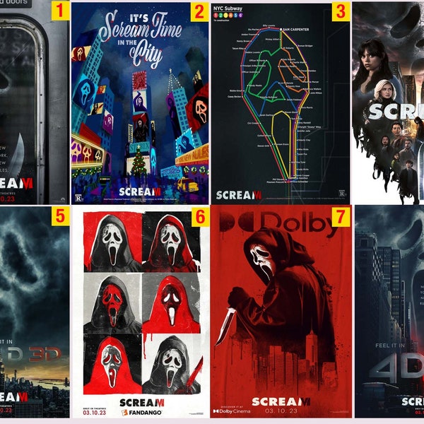 Scream 6 Major Character poster, Scream 6 2023 Movies Film  Scary Film Horror Wall Decor Gift, Jenna Ortega Movie Poster