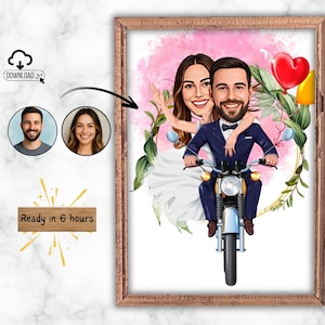 Custom Wedding Couple Caricature, Personalized Wedding Cartoon Portrait, Wedding Caricature, Funny Couple Caricature, Family Portrait Gift