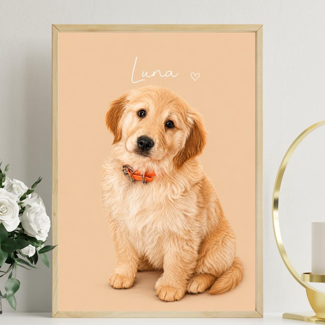 Custom Pet Portrait, Watercolor Pet Painting, Digital Painted From Photo, Personalized Gift, Pet Memorial, Custom Dog Portraits, Pet Drawing