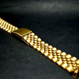 New 20mm Gold  stainless steel Jubilee Band/ Bracelets Compatible for Rolex Jubilee Perpetual Date,just Watches with clasp