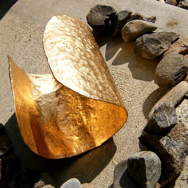 Hammered Gold Cuff Bracelet-Provoking Muse Bracelet