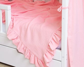 Ruffled Muslin Baby Blanket – Organic Cotton Swaddle