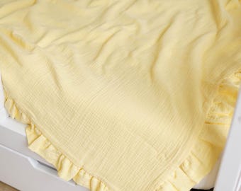 Ruffled Muslin Baby Blanket