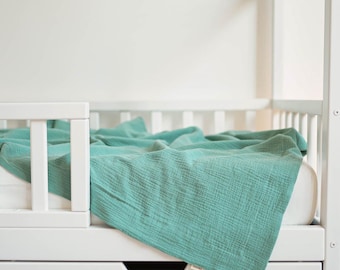 Warm-weisse Baby-Musselin-Decke - Swaddle aus Bio-Baumwolle