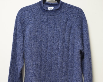 Vintage Unisex Columbia Sportswear 100% Shetland Wool Sweater Heathered Blue ~M~