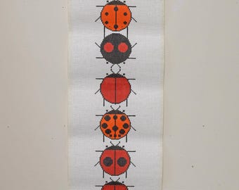 Charley Harper LADYBUG SAMPLER HP Needlepoint Canvas ~ 13 Count~ 3.5" x 22.5"