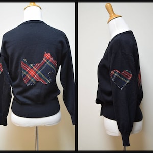 Renoma Zwarte Wollen Vest Trui met Hand Toegepast Scottie & Hart Appliques Maat S/M