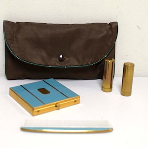 VINTAGE REX Fifth Avenue 4 Piece Compact Set: 2 Lipstick ~ Comb ~ Compact + Case