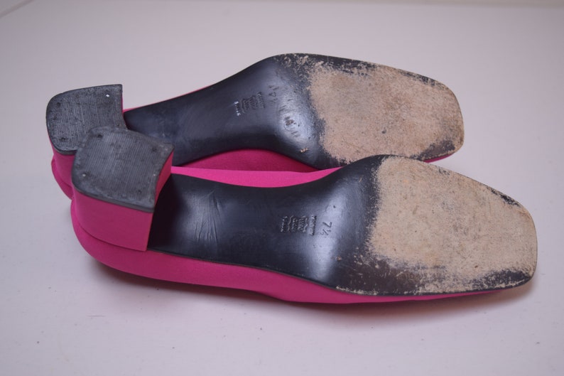 fuchsia pink block heels