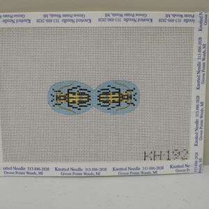 Kirk & Bradley KH 192 Blue Bug Scarab Key Fob HP Needlepoint Canvas 18 CT