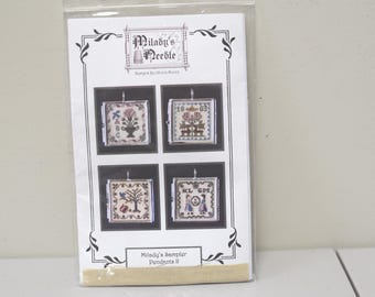 Milady’s Needle ~ Milady’s Sampler Pendants II ~ Cross Stitch Pattern kit w Pendant