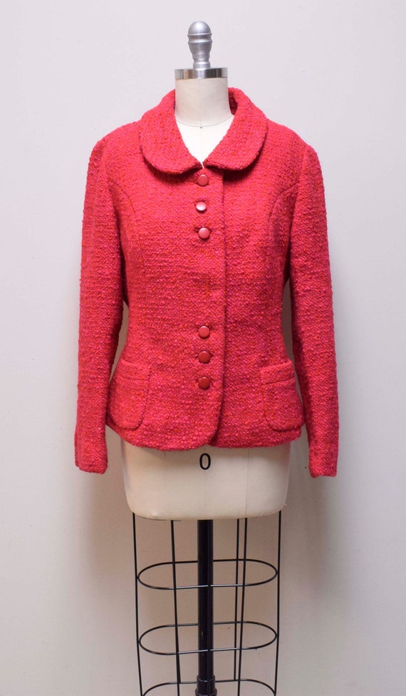 hot pink tweed jacket