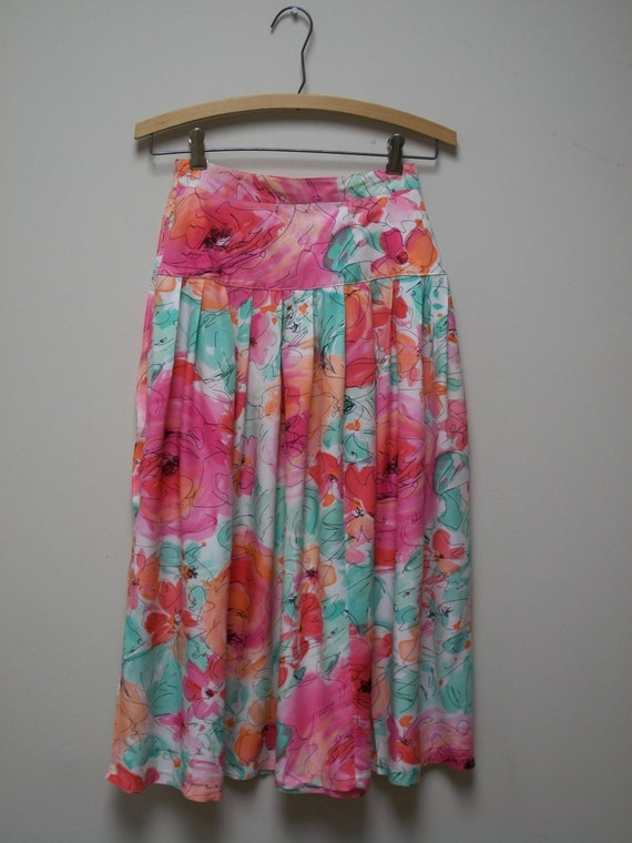 VTG 80s CASSIDY Bright Multi Colored Rayon Print … - image 3