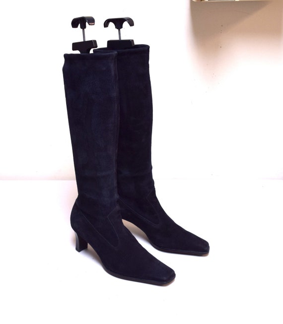 peter kaiser black suede boots