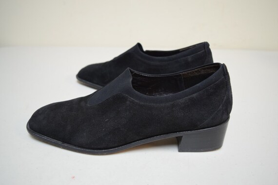 DONALD J PLINER Black Suede Low Heel Vintage Donald J Pilner Made In Spain