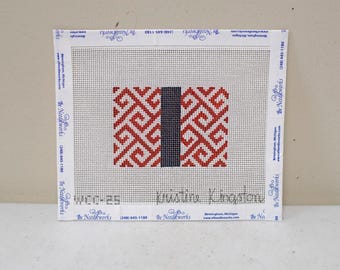 Needlepoint Handpainted Kristina Kingston ~ Luggage Insert Geometric 3x2