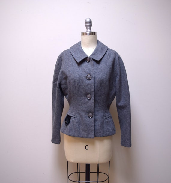 Vintage 1930s/40s J L HUDSON Company Gray Wool Fi… - image 2