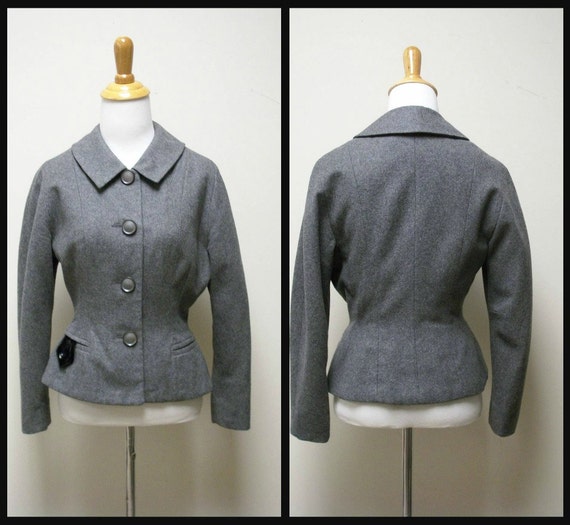 Vintage 1930s/40s J L HUDSON Company Gray Wool Fi… - image 1