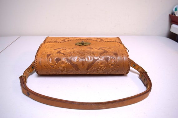 VINTAGE Clifton's Hand Tooled Saddle Brown Tooled… - image 7