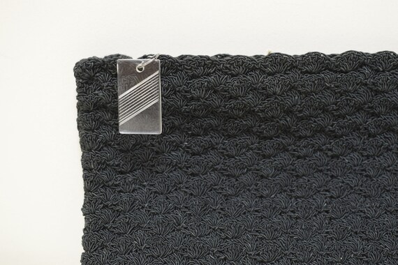 VINTAGE 1930s/40s Black Corde Crochet Oversized P… - image 2