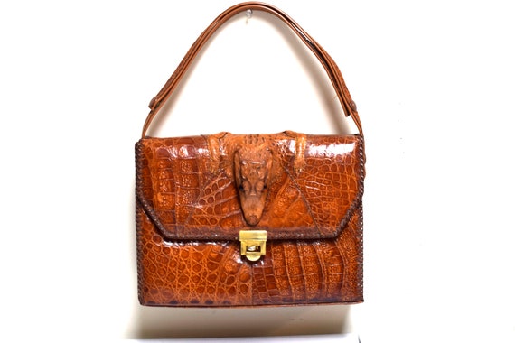 Vintage genuine crocodile handbag - Gem